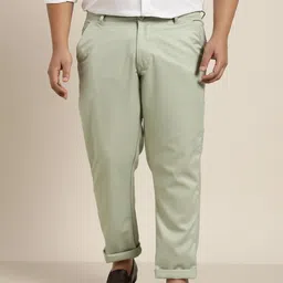 SOJANYA PLUS Men Green Smart Trousers-image-24