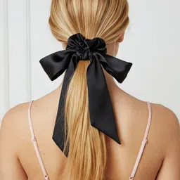 Mueras Women Scrunchie with Bow Knot Hair Ribbon-17