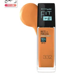 Maybelline New York Fit Me Matte Poreless Liquid Foundation - Golden Caramel 332 30ml-24
