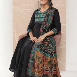 anayna Floral Printed Anarkali Chanderi Cotton Kurta with Salwar & With Dupatta-picture-48