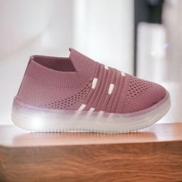 Lil Lollipop Kids Textured LED Lightweight Slip-On Sneakers-image-75