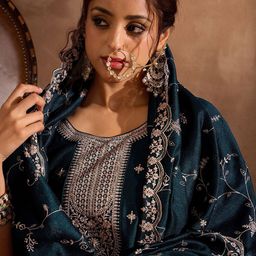 Anouk Women Ethnic Motifs Embroidered Regular Sequinned Kurta with Trousers & Dupatta-2