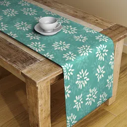 Alina decor Green & White Digitally Printed Table Runner-42