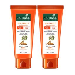 Biotique Set of 2 Bio Sandalwood SPF 50+ Ultra Soothing Sunscreen Lotions-37