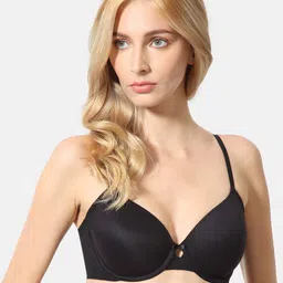 Van Heusen Black Solid Underwired Plush Back Lightly Padded T-shirt Bra-picture-1