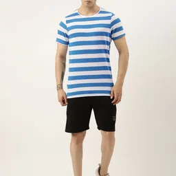 Sports52 wear Men Striped T-shirt With Shorts Training Tracksuit-picture-10