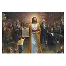 British Terminal Brown & White Paper Religious Painting Wall Art-image-62