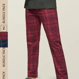 XYXX Men Super Combed Cotton Pack of 2 Checkmate Lounge Pants XYPYJM2PCKN45-picture-30