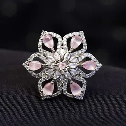 Zoey Silver-Plated American Diamond Stone-Studded Finger Ring-picture-8