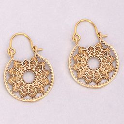 Studio One Love Brass-Plated Contemporary Drop Earrings-17