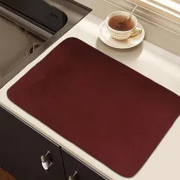 Kuber Industries Maroon Green & Purple 3 Pieces Rectangular Dish Dry Mats-29