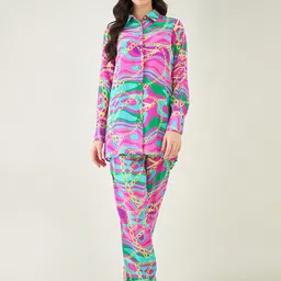 First Resort by Ramola Bachchan Long Sleeves Printed Shirt With Trouser-picture-29