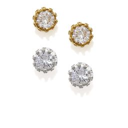 OOMPH Set of 2 Gold-Toned Circular Studs-16