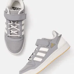 ADIDAS Unisex Woven Design Round-Toe Heather Low Tennis Shoes with Striped Detail-image-91