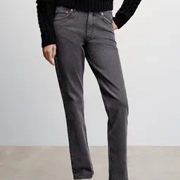 MANGO Women Straight Fit Stretchable Sustainable Jeans-picture-18
