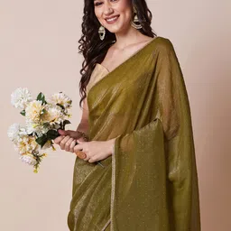 House Of Pataudi Embellished Party Wear Saree With Unstitched Blouse Piece-image-69