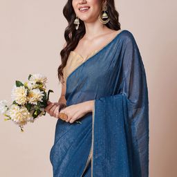 House Of Pataudi Embellished Party Wear Saree With Unstitched Blouse Piece-image-65