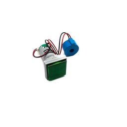 Green AC50-500V 0-100A 22mm AD16-22FVA Square Cover LED Voltage and Current Dual Display Indicator Light with Transformer image 1