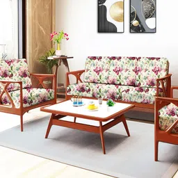 ohello 10 Pcs Green & Red Stretchable Elasticated Printed Polyester Sofa Seat Cover-1