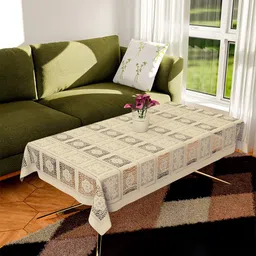 Kuber Industries Cream-Coloured Net Square Flower Center Table Cover-35