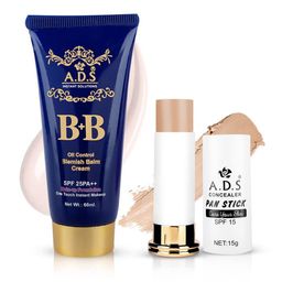 A.D.S Flawless Finish Foundation & Concealer Stick Combo-60ml + 15g - Shade-01-50