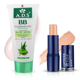 A.D.S Flawless Finish Foundation & Concealer Stick Combo-60ml + 15g - Shade-03-31
