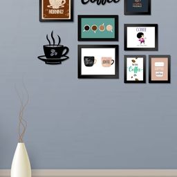 Art Street Set of 7 Black Solid Wall Photo Frames-7