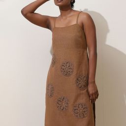trueBrowns Kora Brown Crochet Natural Cotton Kurta Co-Ord Set-picture-30