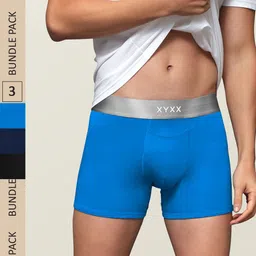 XYXX Men IntelliSoft Antimicrobial Micro Modal Pack of 3 Illuminati Trunks XYTRNK3PCKN351-32