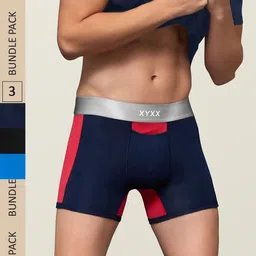 XYXX Men IntelliSoft Antimicrobial Micro Modal Pack of 3 Illuminati Trunks XYTRNK3PCKN353-13