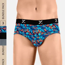 XYXX Men IntelliSoft Antimicrobial Micro Modal Pack of 3 Shuffle Briefs XYBRF3PCKN271S-33