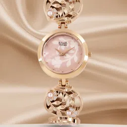 Titan Raga Women Peach-Coloured Mother of Pearl Analogue Watch 2540WM05-image-56