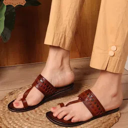 Carlton London Women Leather One Toe Flats with Embroidered-picture-46