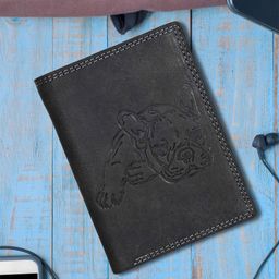 Sassora Men Animal Printed Embellished Leather Two Fold Wallet-image-70