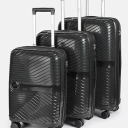 The Roadster Life Co. Set of 3 Textured Hard Sided Trolley Bag - 239L-7