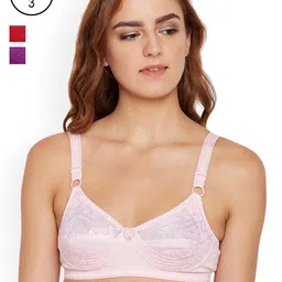 Bodycare Pack of 3 Self Design Non-Wired Non Padded Everyday Bras E5583PIREWI-image-5