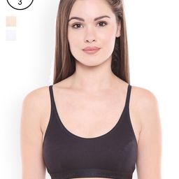 Bodycare Pack of 3 Solid Non-Wired Non Padded Sports Bras EN1608BSW-picture-5