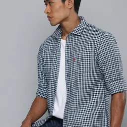 Levis Men Slim Fit Grid Tattersall Checked Pure Cotton Casual Shirt-picture-8