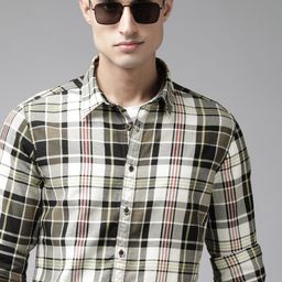 BEAT LONDON by PEPE JEANS Slim Fit Checked Pure Cotton Casual Shirt-image-87