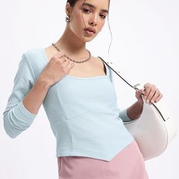 glitchez Laidback Comfort Chevron Textured Pure Cotton Crop Corset Style Top-image-29