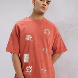 HRX by Hrithik Roshan Printed Drop-Sleeves Pure Cotton Oversized Lifestyle T-shirt-picture-37