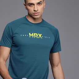 HRX by Hrithik Roshan Men Brand Logo Printed Badminton Rapid-Dry T-shirt-image-72