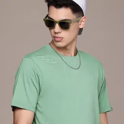 WROGN Pure Cotton Comfort Fit Typography Embroidered Drop-Shoulder Sleeves T-shirt-image-79