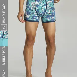 Puma Men Men Pack of 2 Blue Printed Stretch Aop Cotton Trunks-image-62