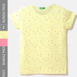 United Colors of Benetton Girls Pack Of 2 Conversational Printed T-shirt-picture-55