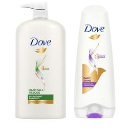 Dove Hair Fall Rescue Shampoo 1L & Daily Shine Hair Conditioner 175ml-17