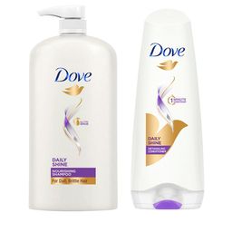 Dove Daily Shine Nourishing Shampoo 1L & Hair Conditioner 175ml Combo-20