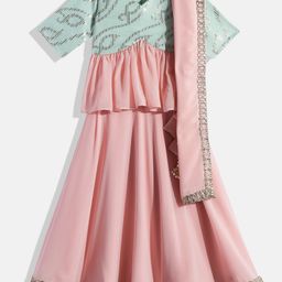 Ethnovog Girls Embellished Sequinned Made to Measure Lehenga  Blouse With Dupatta-4