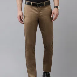 Van Heusen Men Slim Fit Mid-Rise Plain Woven Flat-Front Formal Trousers-image-53