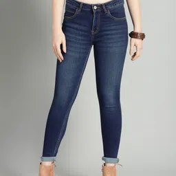 Roadster Women Navy Blue Skinny Fit Mid-Rise Clean Look Stretchable Jeans-image-75